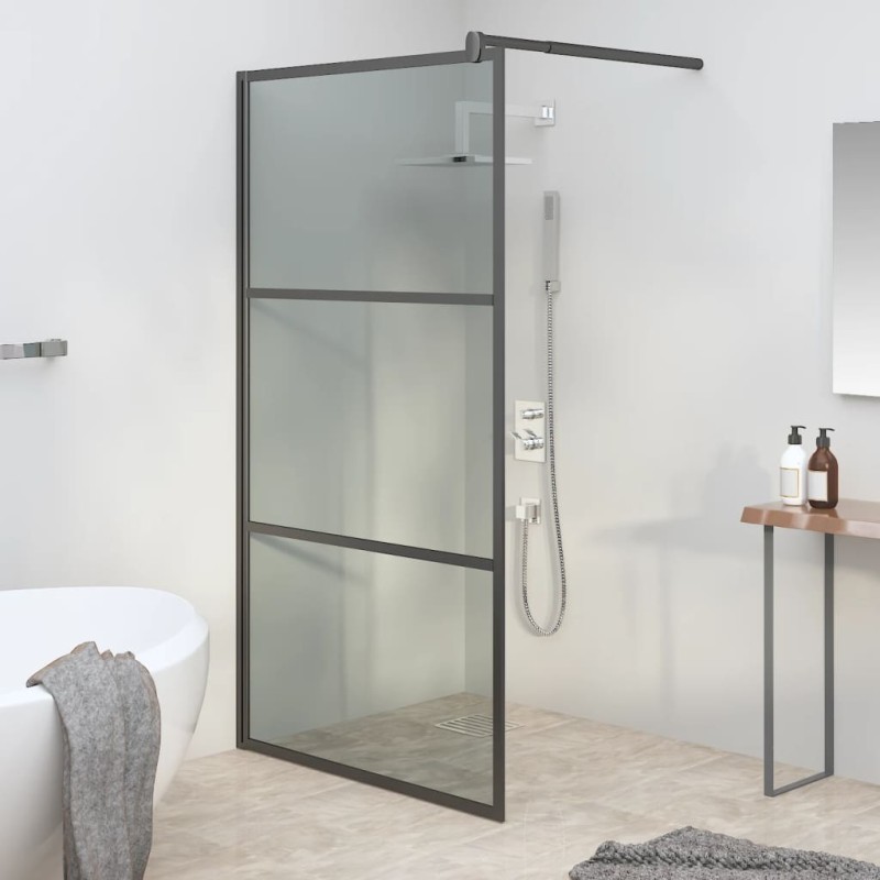 vidaXL Duschwand für Walk-In Dusche 115x195 cm Dunkel ESG Glas Schwarz vidaXL Duschwand für Walk-In Dusche 115x195 cm Dunkel ESG Glas Schwarz