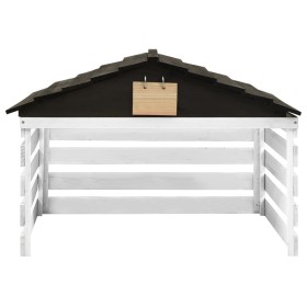 vidaXL Mähroboter-Garage Schwarz und Weiß 78x74x54 cm Tannenholz