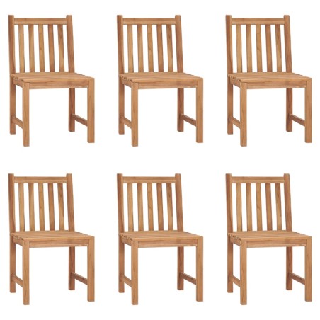 Gartenstühle 6 Stk. Massivholz Teak