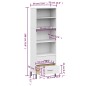 vidaXL Bücherregal OSLO mit 2 Schubladen Weiß 60x35x180 cm Massivholz vidaXL Bücherregal OSLO mit 2 Schubladen Weiß 60x35x180 cm Massivholz