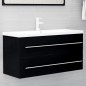 vidaXL Waschbeckenunterschrank Schwarz 100x38,5x48 cm Holzwerkstoff vidaXL Waschbeckenunterschrank Schwarz 100x38,5x48 cm Holzwerkstoff