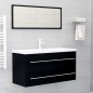 vidaXL Waschbeckenunterschrank Schwarz 100x38,5x48 cm Holzwerkstoff vidaXL Waschbeckenunterschrank Schwarz 100x38,5x48 cm Holzwerkstoff