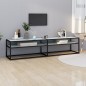 vidaXL TV-Schrank Weiß Marmor-Optik 180x40x40,5 cm Hartglas vidaXL TV-Schrank Weiß Marmor-Optik 180x40x40,5 cm Hartglas