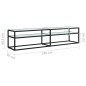 vidaXL TV-Schrank Weiß Marmor-Optik 180x40x40,5 cm Hartglas vidaXL TV-Schrank Weiß Marmor-Optik 180x40x40,5 cm Hartglas