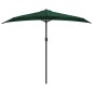 vidaXL Balkon-Sonnenschirm mit Alu-Mast Grün 270x144 cm Halbrund vidaXL Balkon-Sonnenschirm mit Alu-Mast Grün 270x144 cm Halbrund