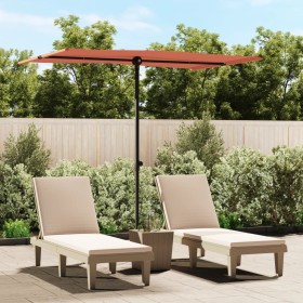 vidaXL Sonnenschirm mit Aluminium-Mast 2x1,5 m Terracotta-Rot 