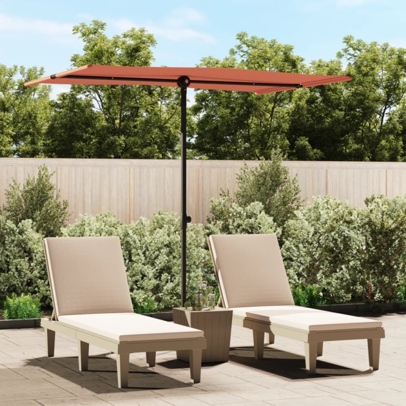 vidaXL Sonnenschirm mit Aluminium-Mast 2x1,5 m Terracotta-Rot vidaXL Sonnenschirm mit Aluminium-Mast 2x1,5 m Terracotta-Rot