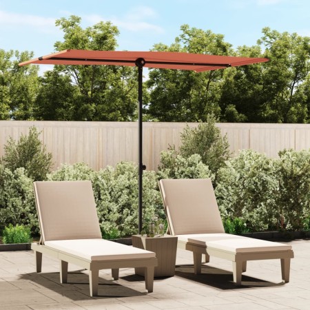 vidaXL Sonnenschirm mit Aluminium-Mast 2x1,5 m Terracotta-Rot 