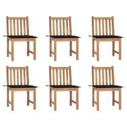 Gartenstühle 6 Stk. mit Kissen Massivholz Teak