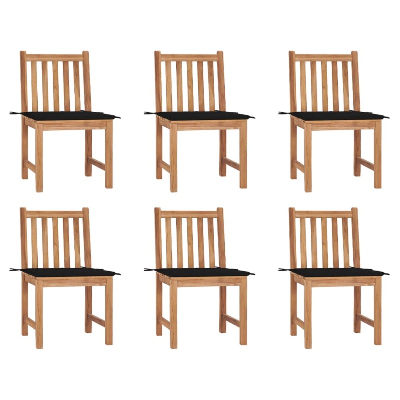 Gartenstühle 6 Stk. mit Kissen Massivholz Teak Gartenstühle 6 Stk. mit Kissen Massivholz Teak