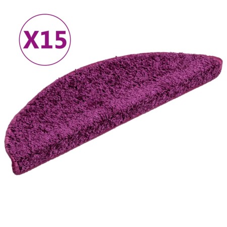 vidaXL Treppenmatten 15 Stk. Violett 56x17x3 cm