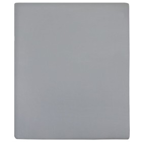 vidaXL Spannbettlaken 2 Stk. Jersey Grau 100x200 cm Baumwolle