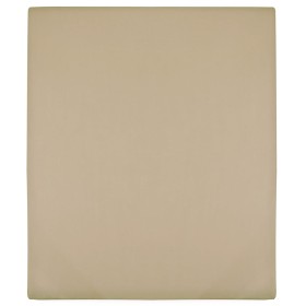 vidaXL Spannbettlaken 2 Stk. Jersey Taupe 180x200 cm Baumwolle