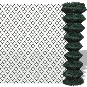 vidaXL Maschendrahtzaun Stahl 1,5x15 m Grün