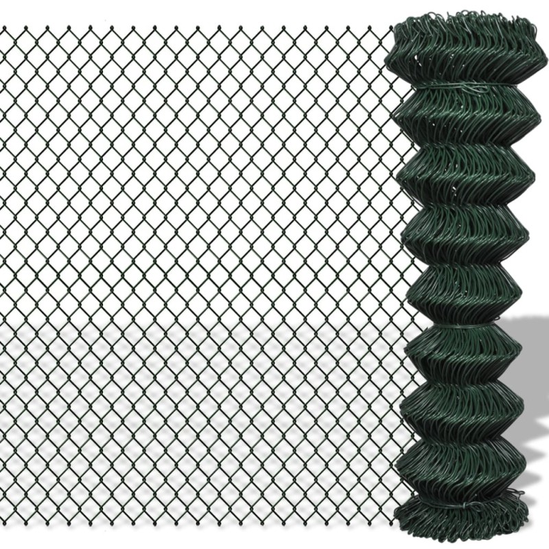 vidaXL Maschendrahtzaun Stahl 1,5x15 m Grün vidaXL Maschendrahtzaun Stahl 1,5x15 m Grün