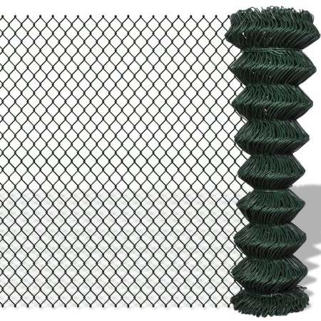 vidaXL Maschendrahtzaun Stahl 1,5x15 m Grün