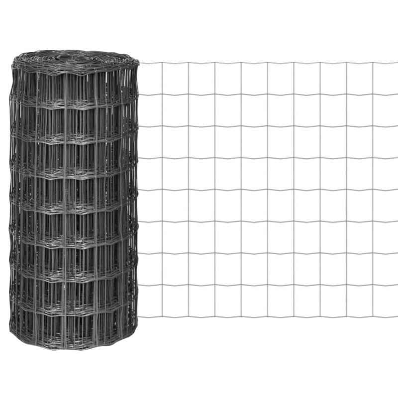 vidaXL Eurozaun Stahl 25 x 0,8 m Grau vidaXL Eurozaun Stahl 25 x 0,8 m Grau
