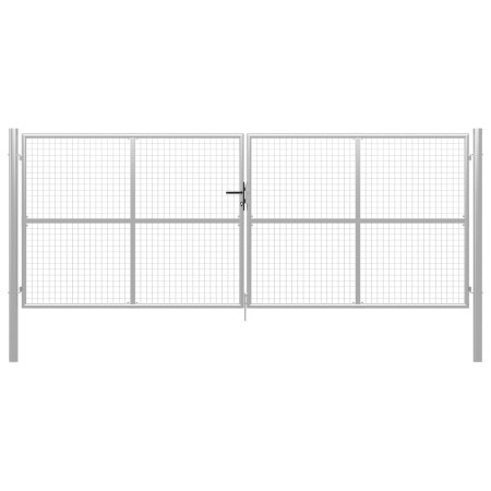 vidaXL Gartentor Verzinkter Stahl 415 x 200 cm Silbern