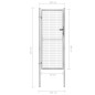 vidaXL Gartentor Verzinkter Stahl 105x250 cm Silbern vidaXL Gartentor Verzinkter Stahl 105x250 cm Silbern