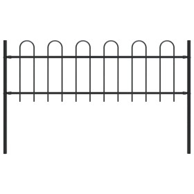 vidaXL Gartenzaun mit Bügel-Design Stahl 1,7 m Schwarz