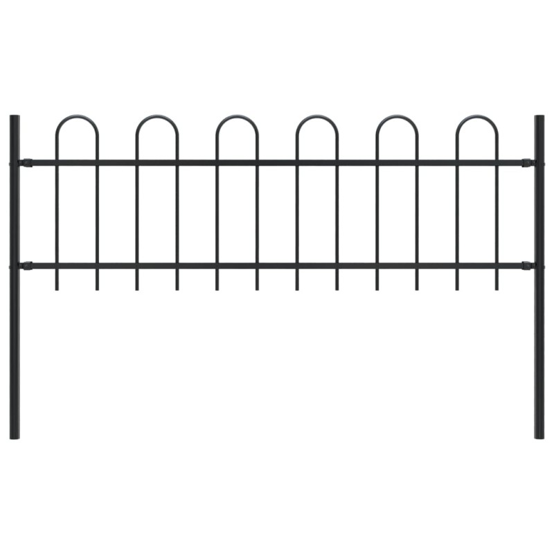 vidaXL Gartenzaun mit Bügel-Design Stahl 1,7 m Schwarz vidaXL Gartenzaun mit Bügel-Design Stahl 1,7 m Schwarz