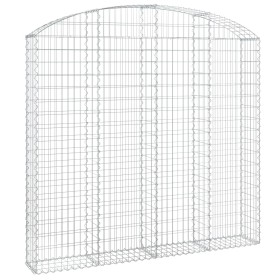 vidaXL Gabione mit Hochbogen 200x30x180/200 cm Verzinktes Eisen
