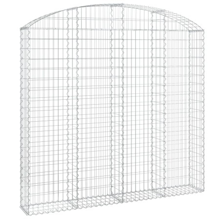 vidaXL Gabione mit Hochbogen 200x30x180/200 cm Verzinktes Eisen