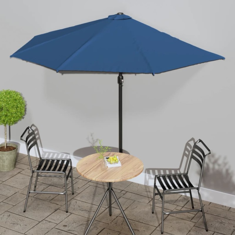 vidaXL Balkon-Sonnenschirm Alu-Mast Blau 300x155x223cm Halbrund vidaXL Balkon-Sonnenschirm Alu-Mast Blau 300x155x223cm Halbrund