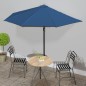 vidaXL Balkon-Sonnenschirm Alu-Mast Blau 300x155x223cm Halbrund vidaXL Balkon-Sonnenschirm Alu-Mast Blau 300x155x223cm Halbrund