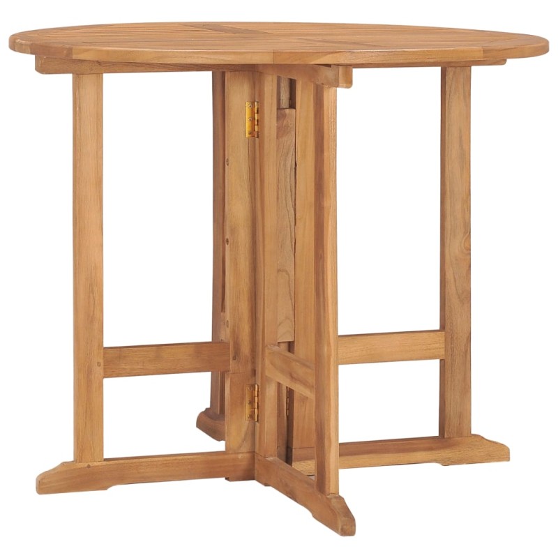 vidaXL Klappbarer Garten-Esstisch Ø90x75 cm Massivholz Teak vidaXL Klappbarer Garten-Esstisch Ø90x75 cm Massivholz Teak