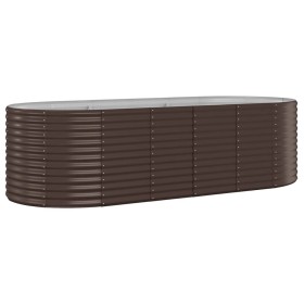 vidaXL Hochbeet Pulverbeschichteter Stahl 249x100x68 cm Braun