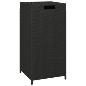 vidaXL Müllbehälter Schwarz 40x40x80 cm Poly Rattan