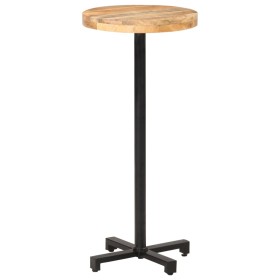 vidaXL Bartisch Rund Ø50x110 cm Raues Mangoholz