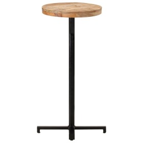 vidaXL Bartisch Rund Ø50x110 cm Raues Mangoholz