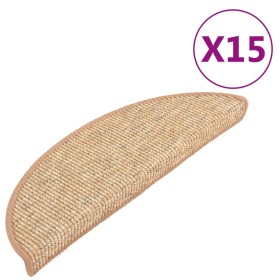 vidaXL Selbstklebende Treppenmatten 15 Stk. 56x17x3 cm Hellbraun
