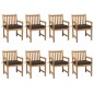 Gartenstühle 8 Stk. mit Taupe Kissen Massivholz Teak Gartenstühle 8 Stk. mit Taupe Kissen Massivholz Teak