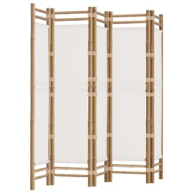 vidaXL 5-tlg. Paravent Faltbar 200 cm Bambus und Canvas