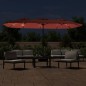 vidaXL Doppelsonnenschirm mit LEDs Terrakotta 449x245 cm vidaXL Doppelsonnenschirm mit LEDs Terrakotta 449x245 cm