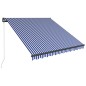vidaXL Markise Manuell Einziehbar mit LED 350x250 cm Blau & Weiß vidaXL Markise Manuell Einziehbar mit LED 350x250 cm Blau & Weiß