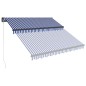 vidaXL Markise Manuell Einziehbar mit LED 350x250 cm Blau & Weiß vidaXL Markise Manuell Einziehbar mit LED 350x250 cm Blau & Weiß