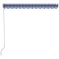 vidaXL Markise Manuell Einziehbar mit LED 350x250 cm Blau & Weiß vidaXL Markise Manuell Einziehbar mit LED 350x250 cm Blau & Weiß