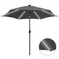 vidaXL Sonnenschirm mit LED-Leuchten & Aluminium-Mast 300 cm Anthrazit vidaXL Sonnenschirm mit LED-Leuchten & Aluminium-Mast 300 cm Anthrazit
