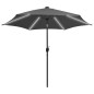 vidaXL Sonnenschirm mit LED-Leuchten & Aluminium-Mast 300 cm Anthrazit vidaXL Sonnenschirm mit LED-Leuchten & Aluminium-Mast 300 cm Anthrazit