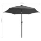 vidaXL Sonnenschirm mit LED-Leuchten & Aluminium-Mast 300 cm Anthrazit vidaXL Sonnenschirm mit LED-Leuchten & Aluminium-Mast 300 cm Anthrazit