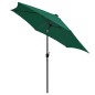 vidaXL Sonnenschirm mit LED-Leuchten & Aluminium-Mast 300 cm Grün