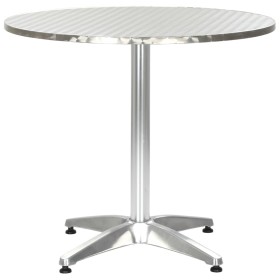 vidaXL Gartentisch Silbern 80x70 cm Aluminium