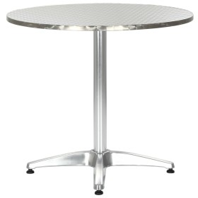 vidaXL Gartentisch Silbern 80x70 cm Aluminium