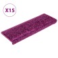 vidaXL Teppich-Treppenstufen 15 Stk. 65x21x4 cm Violett vidaXL Teppich-Treppenstufen 15 Stk. 65x21x4 cm Violett