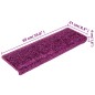 vidaXL Teppich-Treppenstufen 15 Stk. 65x21x4 cm Violett vidaXL Teppich-Treppenstufen 15 Stk. 65x21x4 cm Violett