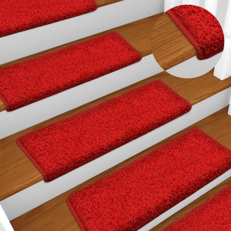vidaXL Teppich-Treppenstufen 15 Stk. 65x21x4 cm Rot vidaXL Teppich-Treppenstufen 15 Stk. 65x21x4 cm Rot
